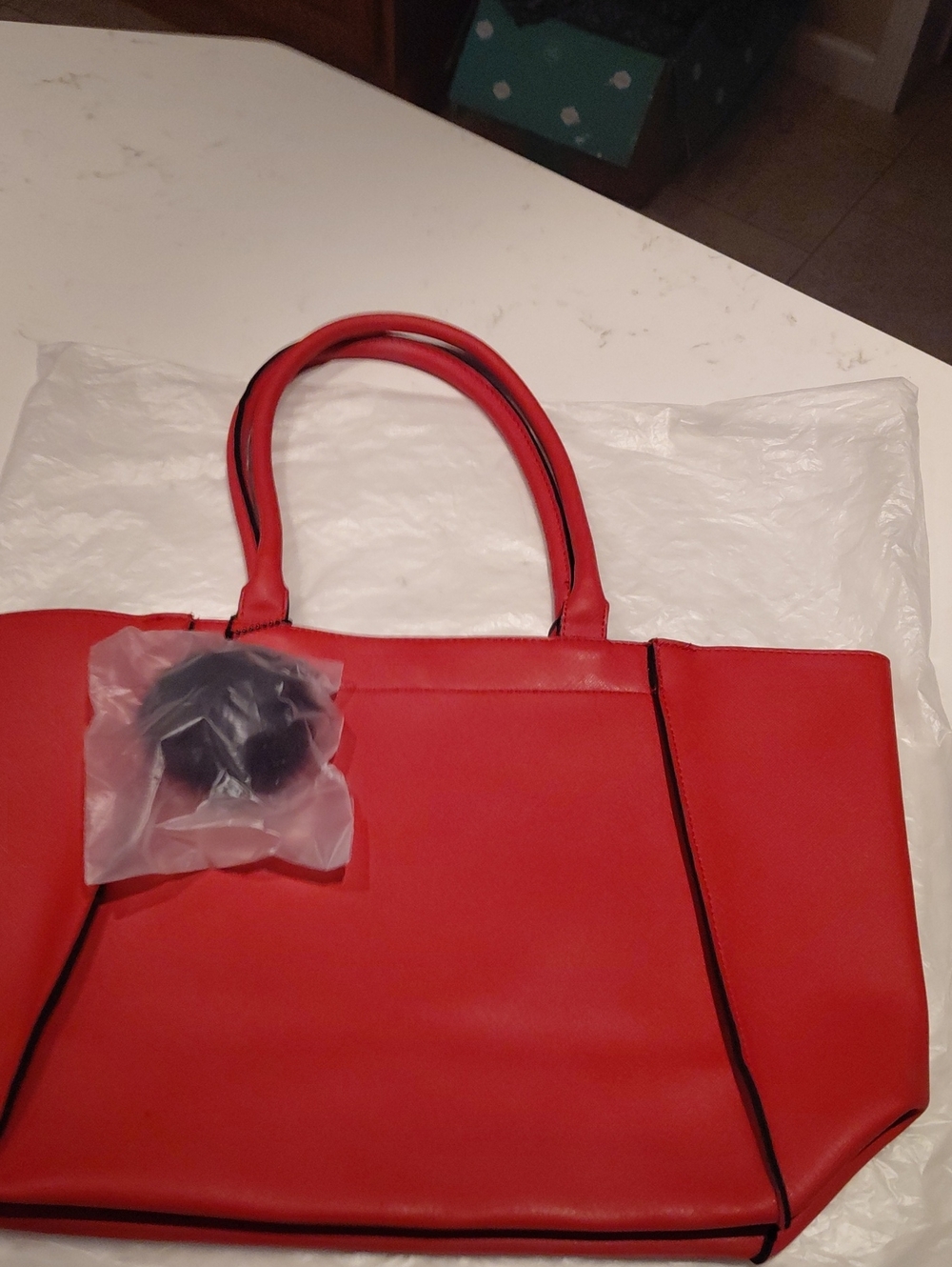 Elizabeth Arden Red Tote Bag with Black Trim